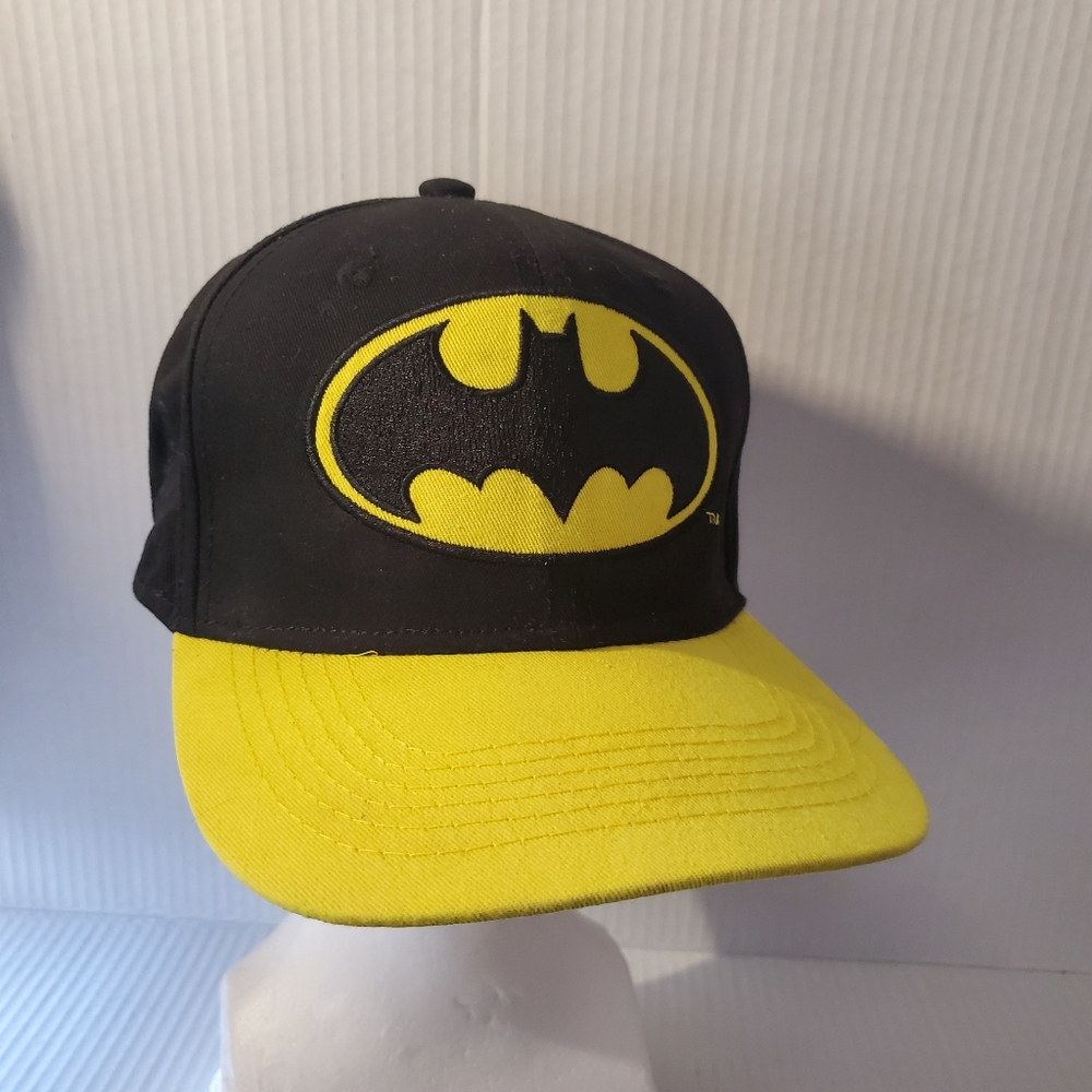 Batman Flat Bill Embroidered Image Under Bill Snap Back Hat Adjustable